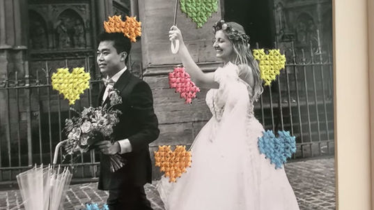 Broderie sur photo de mariage